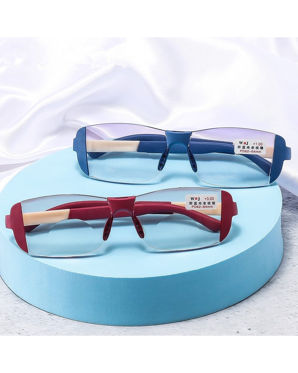 Tr Blue Red Black Bifocal Reading Glasses Unisex Double Light Vision Care Presbyopia Eyeglasses front-0