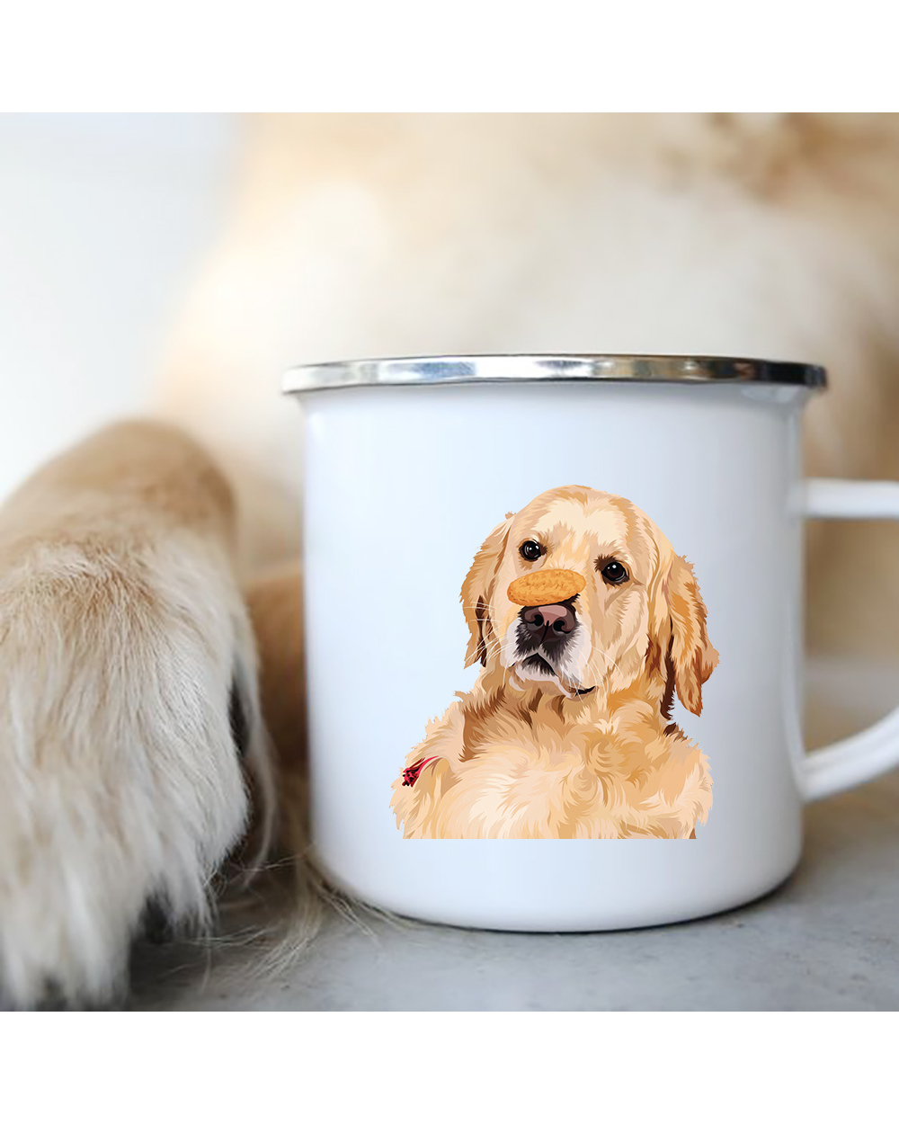 Cartoon Dog Enamel Coffee Tea Mugs Camping Water Mug Best Friend Gifts front-2