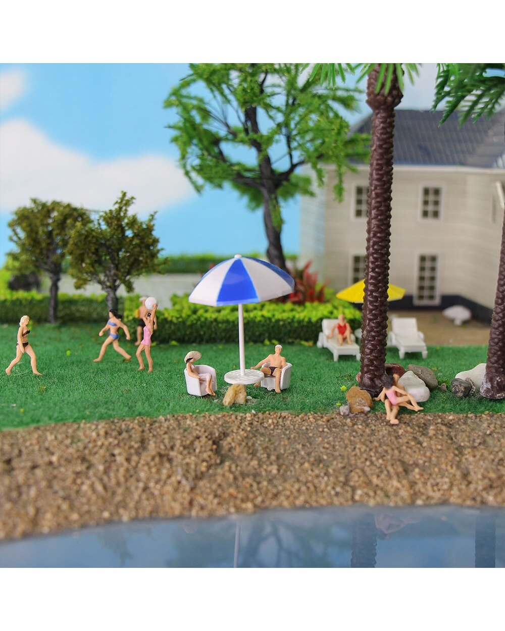 40pcs Different Poses HO Scale 1 87 Swimming Figures Swimming People Beach Scenery Layout Miniature front-4