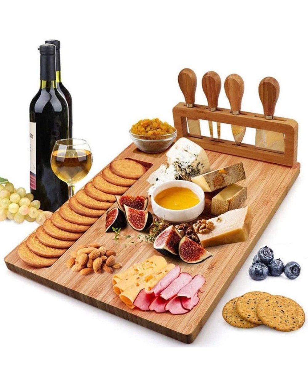 Bamboo Cheese Board Cheese Cheese Slicer Fork Scoop Cut Kitchen Cooking Tools Bamboo Cutting Board Wood Cheeses Boards front-0