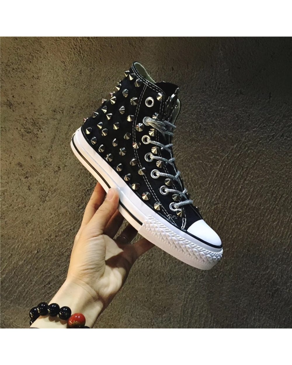 Classic rivet distressed canvas shoes, retro dirty shoes, personality men and women shoes 35-46 front-5