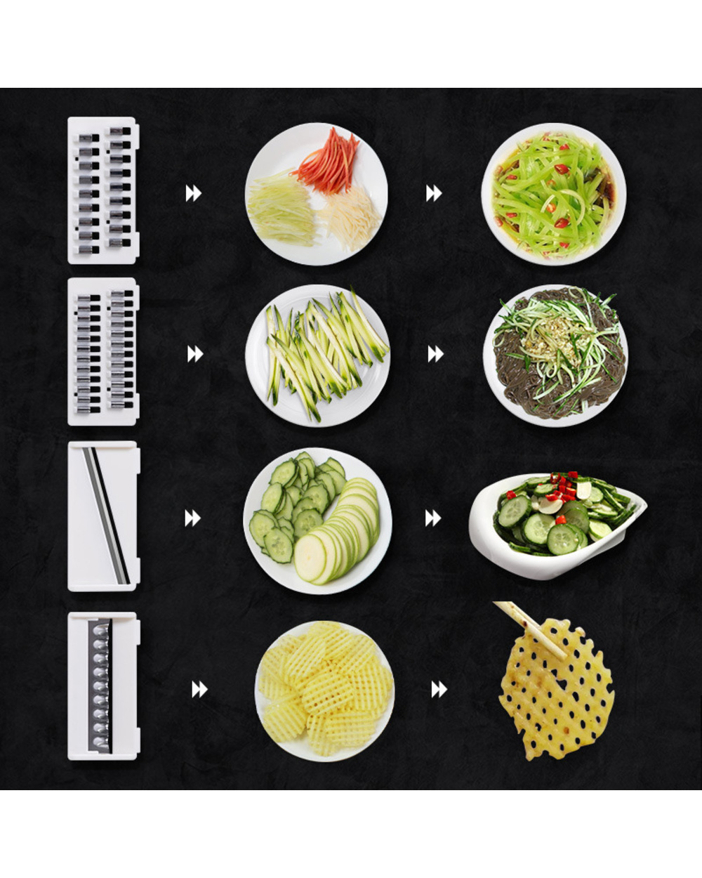 Multifunctional Vegetable Cutter Fruit Slicer Potato Shredder Fruit Cutter With Drain Basket Storage Peeler Kitchen Pee front-2