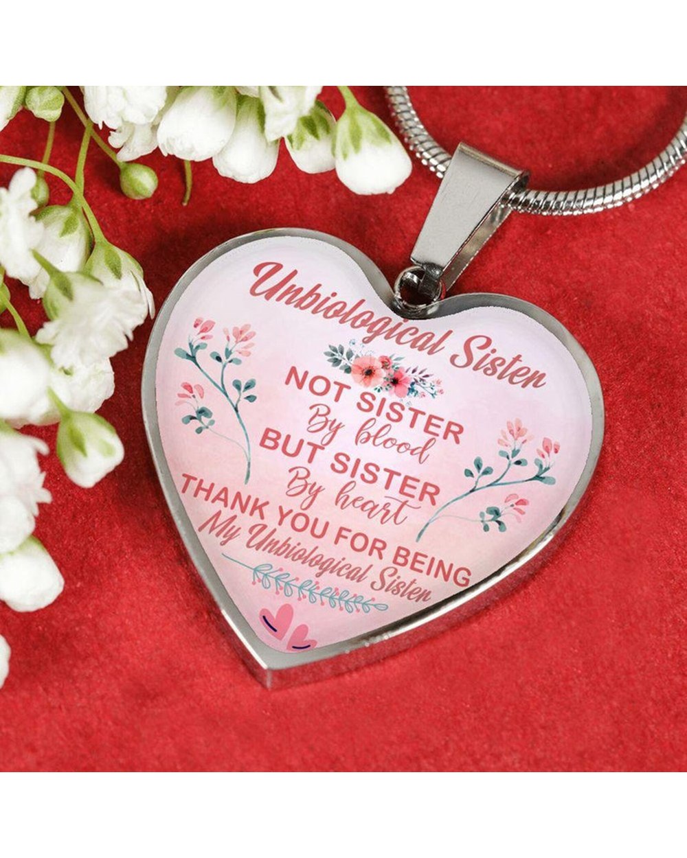 There Is No Better Sister Than You Love Heart Shape Pendant Necklace Gift To Sister Jewelry Gift front-2
