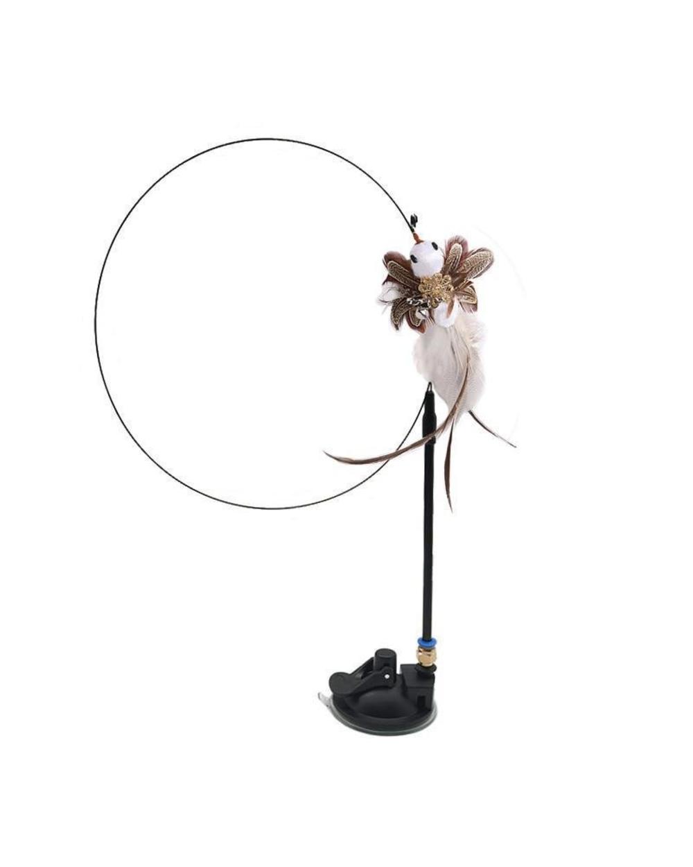 Simulation Bird Interactive Cat Toy Funny Feather Bird With Bell Cat Stick Toy For Kitten Playing Teaser Wand Toy Cat S front-4