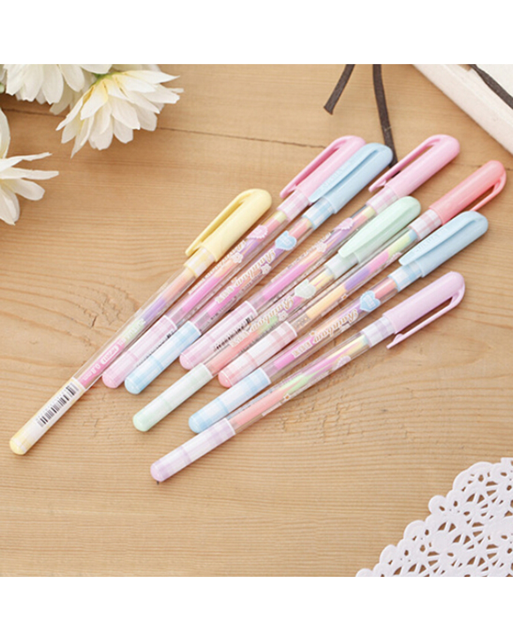 0.8Mm 6 Color Change Pen Paper Fluorescent Paint Pens Pencils Writing Markers Highlighters Highlighter Pens Kids Painti front-1