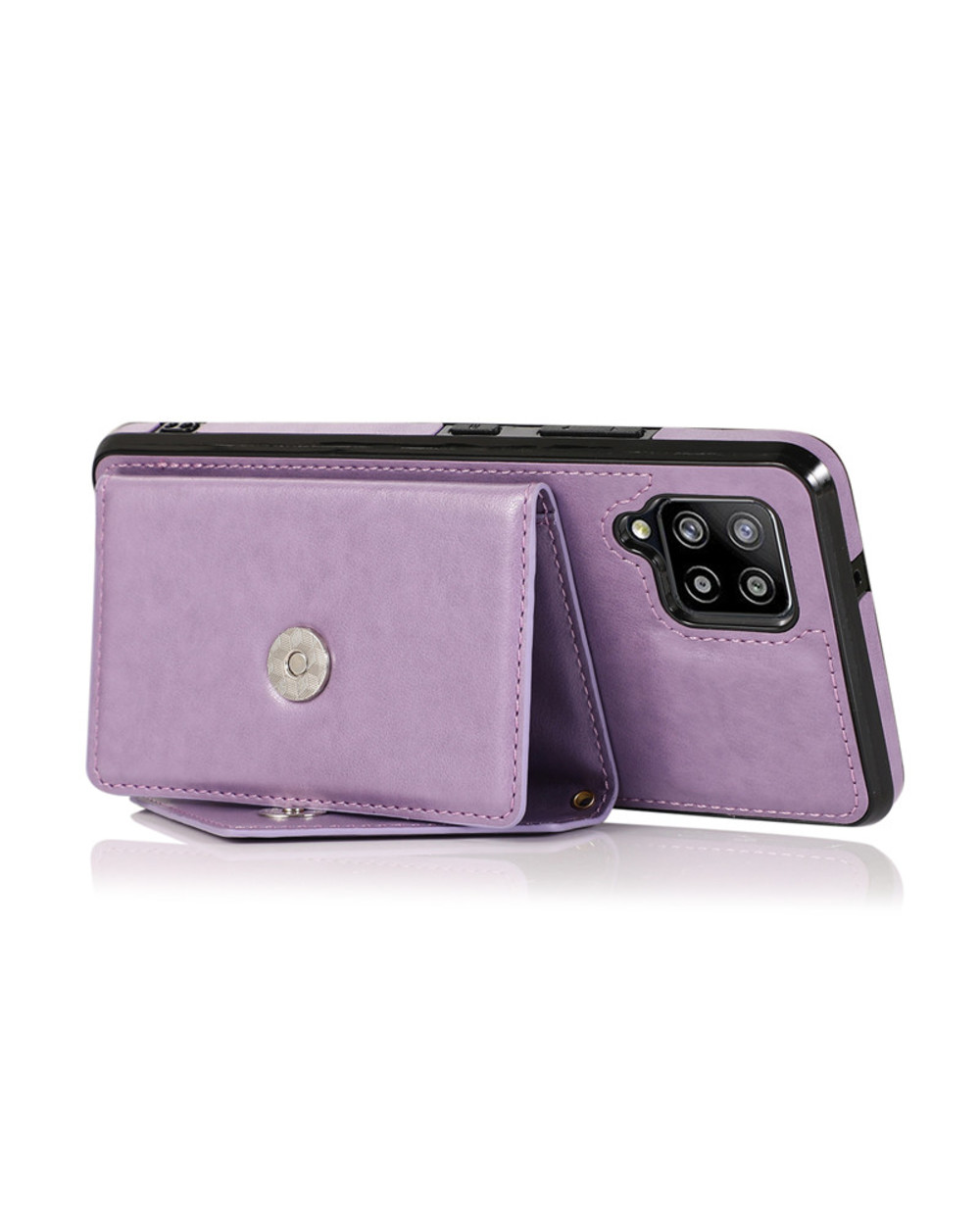 With Shoulder Strap Wallet Card Cover Funda For Galaxy A12 Case M12 M40 A22 A42 5G Leather Bag Necklace Flip Phone Case front-2