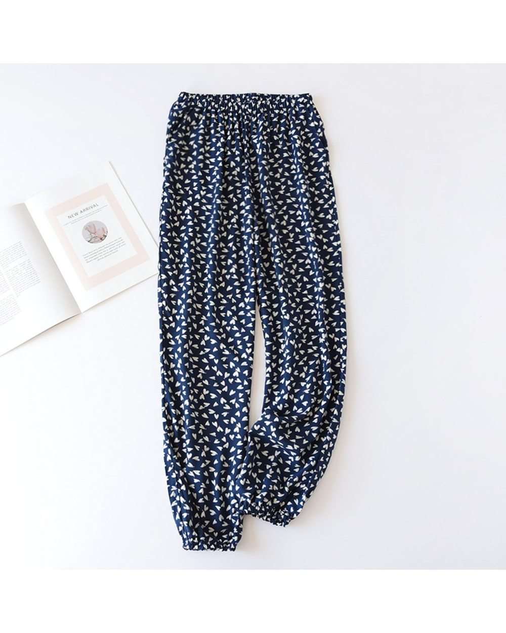 Summer Viscose Rayon Printing Women Pajama Bottoms Elastic Waist Ankle-Length Pants Sleep Wear Women Lounge Closing Pant front-2