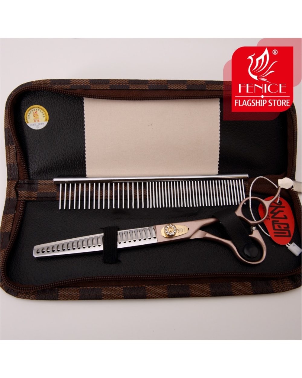 Professional 7.0 inch 7.5 inch High-end Pet dog Grooming Scissors thinning shears Thinning rate about 75% front-3