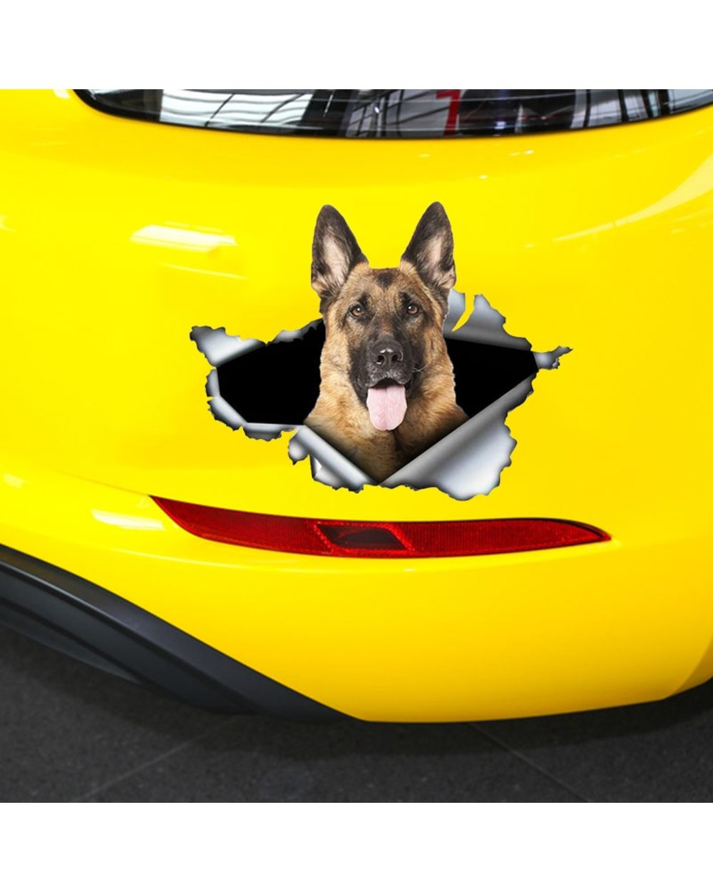 Self-adhesive 3D Decal Pet Dog German Shepherd Car Sticker Waterproof Auto Decors on Bumper Rear Window Trolly Case front-2