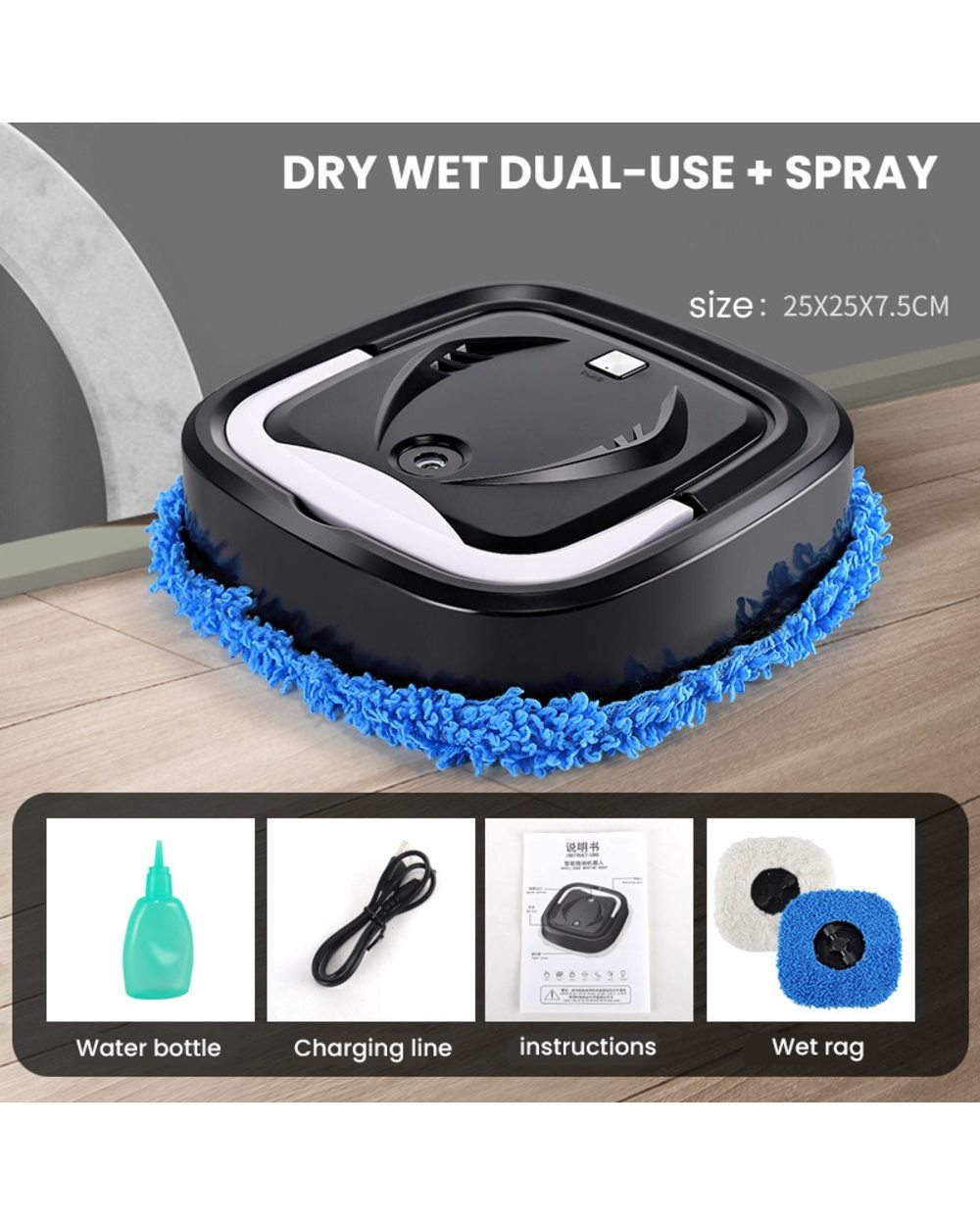 Humidifying Spray Robot Sweeping Cleaner 3 In 1 Smart Sweeping Mopping