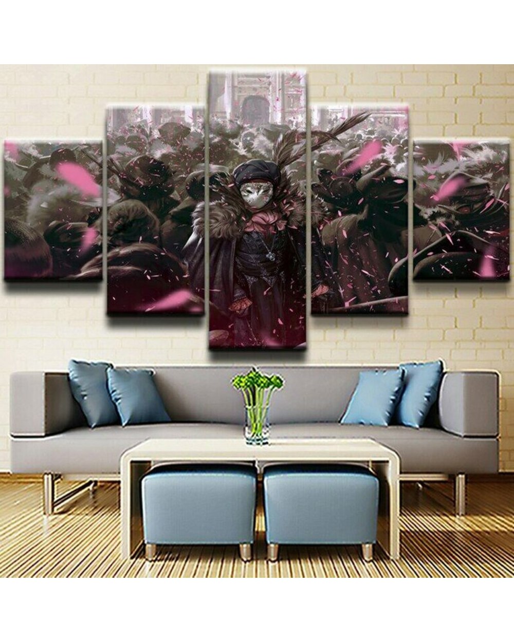 Anime Figure Assassin Modern Picture Print Anime 5 Panel Canvas Art Wall Decor front-1
