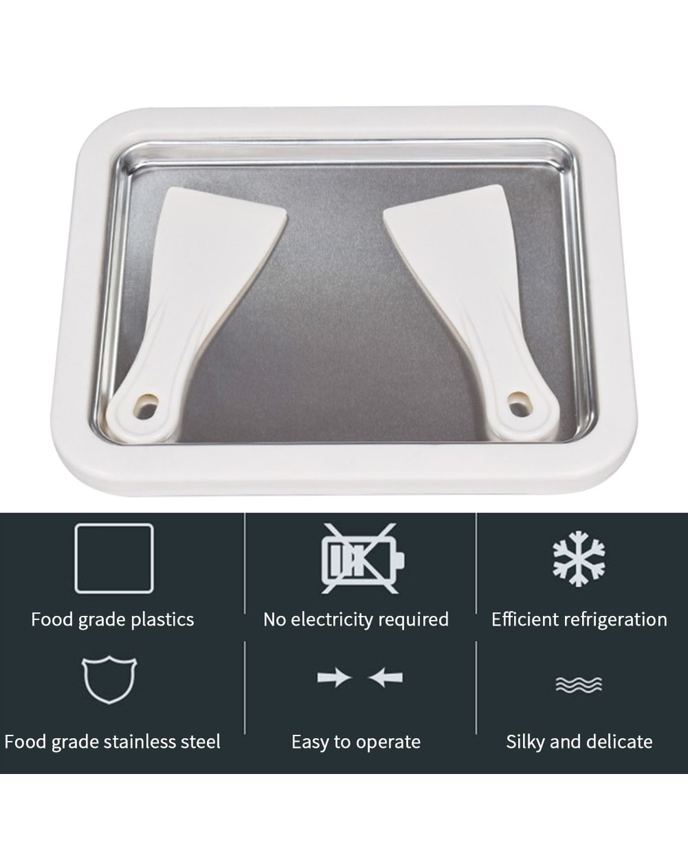 Ice Cream Maker Yogurt Frozen Pan Mini Fried Yogurts Machine Rolled Ice Cream Maker With 2 Spatulas Fry Ice Plate Home front-4