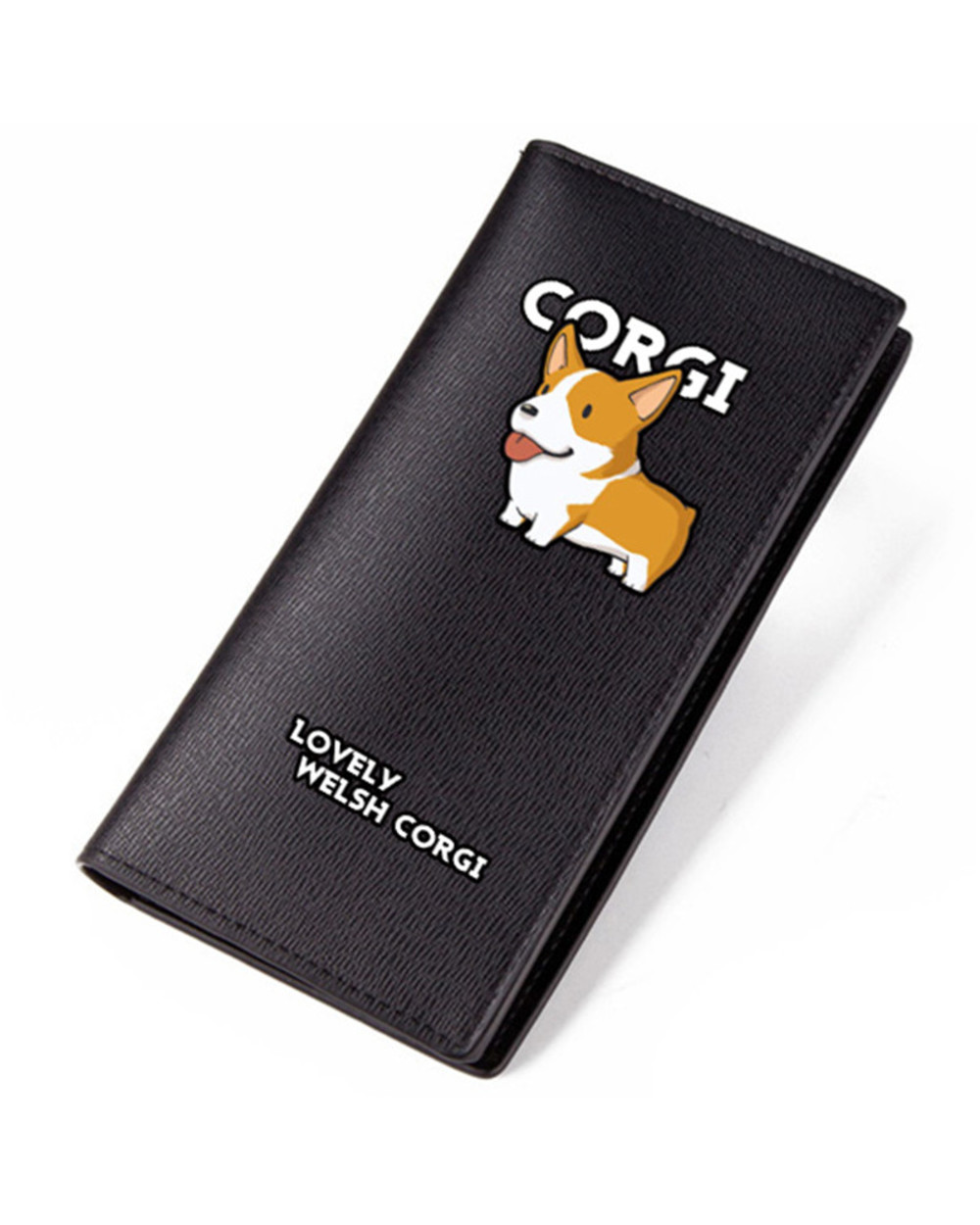 Corgi Cartoon ID Card Holder Money Bags High Quality PU Leather Short Wallet Doge Women Long Purse front-1
