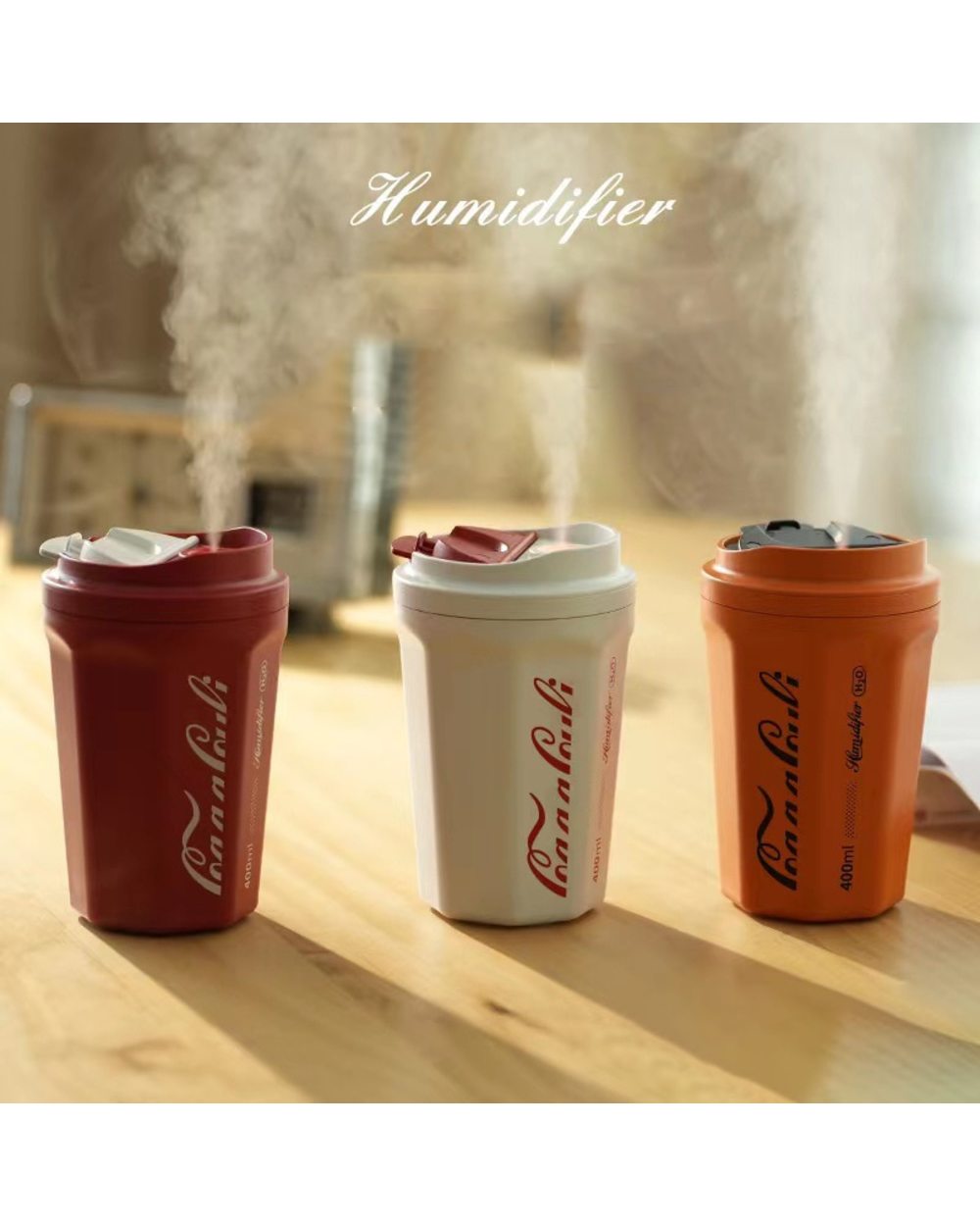 Creative 400Ml Wireless Air Humidifier Aroma Oil Diffuser Car Air Freshener Mini Coke Cup Diffuser Usb Rechargable Humi front-0