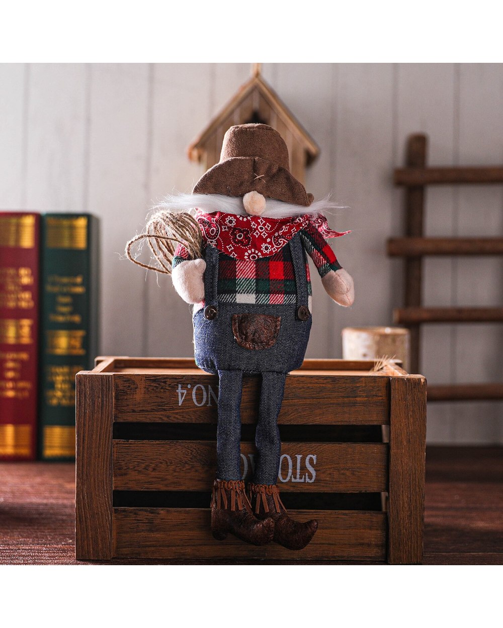 2022 New Fashion Christmas Cowboy Tulip Rudolph Doll For Home Pendant Gifts Ornaments Party Supplies front-2