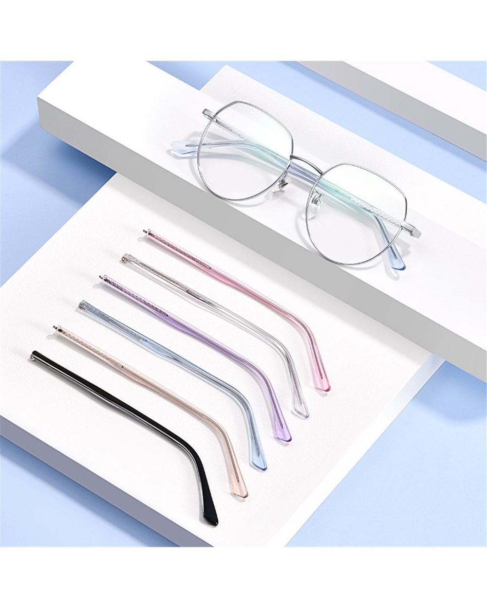 1 Pair Glasses Temples Replacement Metal Sunglasses Arm Eyeglasses Replacement Leg Eyewear Alloy Rod Repair Acces Hypoa front-1