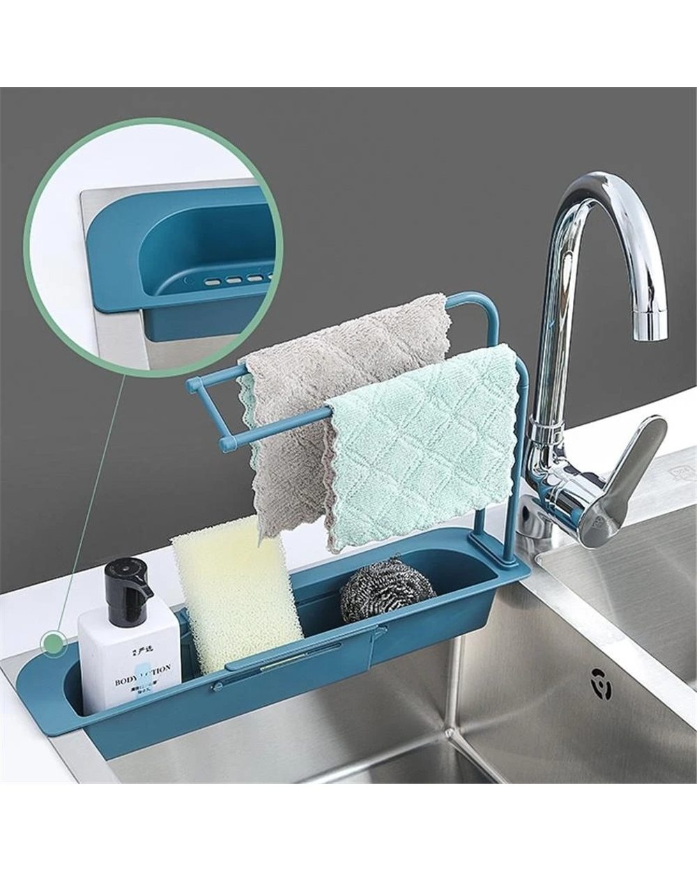 Expandable Storage Drain Basket Kitchen Adjustment Drain Sink Storage Rack front-0