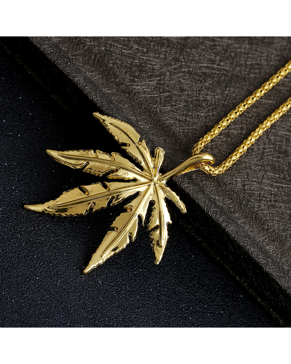 Weed Herb Charm Necklace Maple Leaf Pendant Necklace front-0