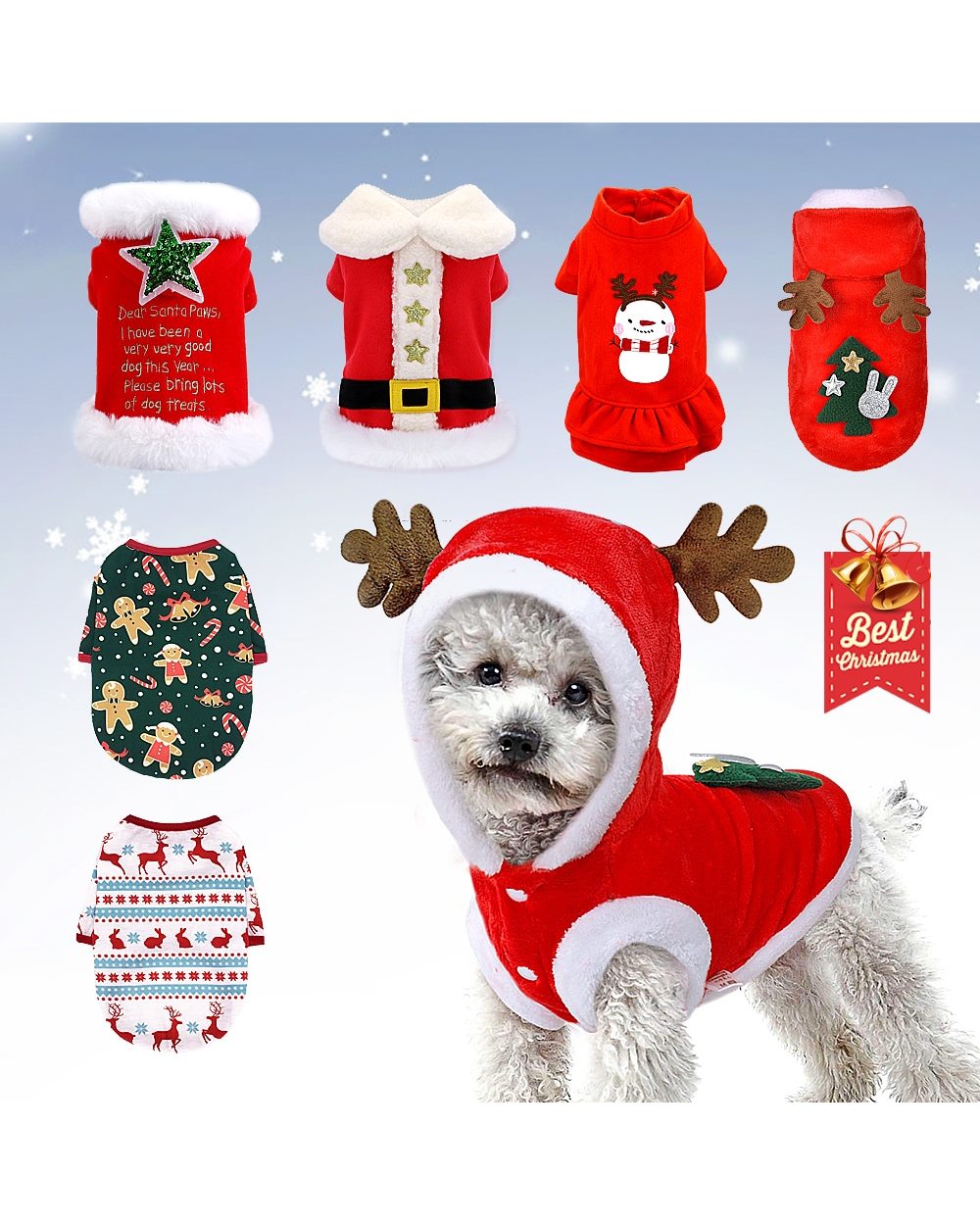 Christmas Dog Clothes For Small Dogs Winter Dog Cat Costume Puppy Clothes Vest Shirt New Year Pet Chihuahua Clothing front-0