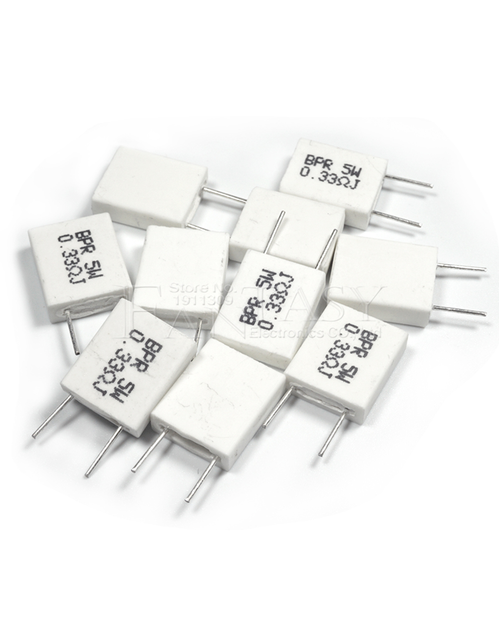 10Pcs Bpr56 5W 0.001 0.1 0.15 0.22 0.25 0.33 0.5 Ohm Non-Inductive Ceramic Cement Resistor 0.1R 0.15R 0.22R 0.25R 0.33R front-3