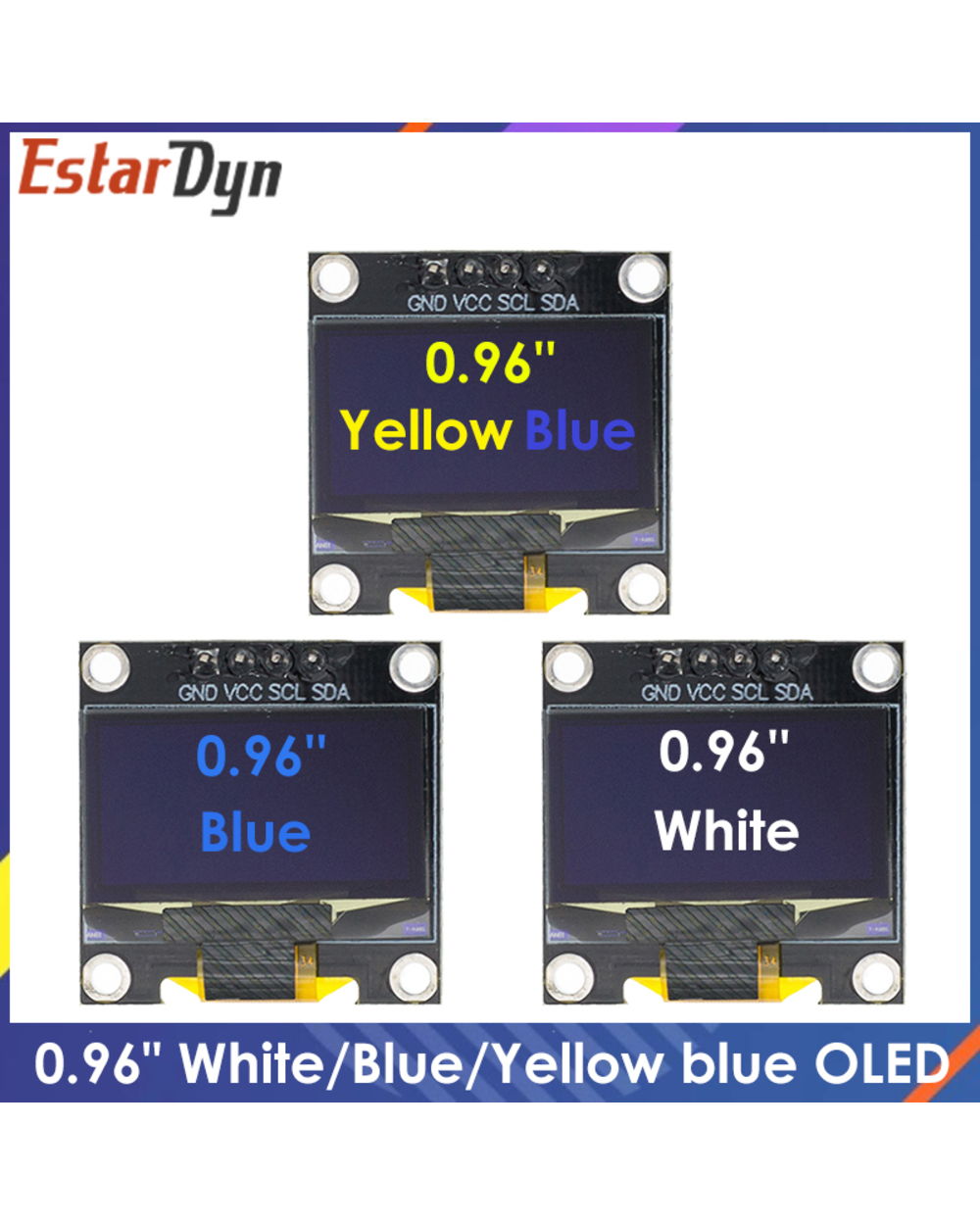New 0.96 Inch Iic Serial White/Blue/Yellow Oled Display Module 128X64 I2c Ssd1306 12864 Lcd Screen Board For Arduino front-0