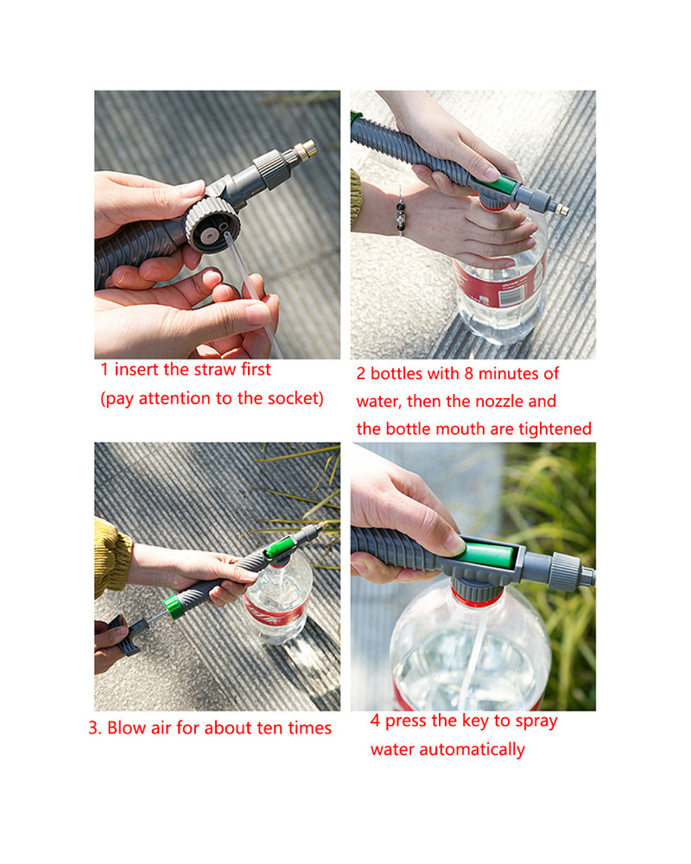 1/3Pcs High Pressure Air Pump Manual Sprayer Adjustable Drink Bottle Spray Head Nozzle Garden Watering Tool Portable Pu front-4