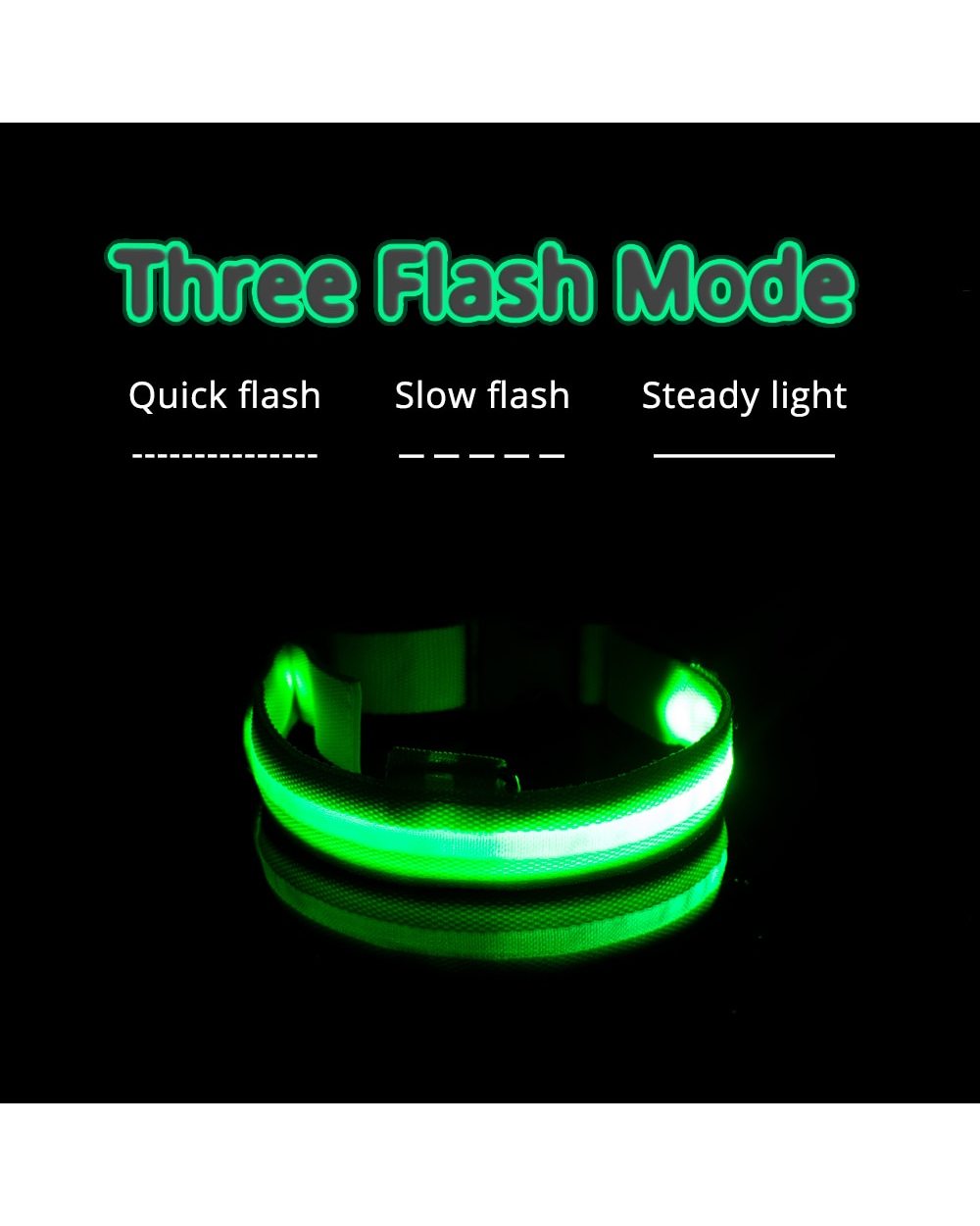 USB Charging/Battery replacement Led Dog Collar Anti-Lost Collar For Dogs Puppies Dog Collars Leads LED front-2