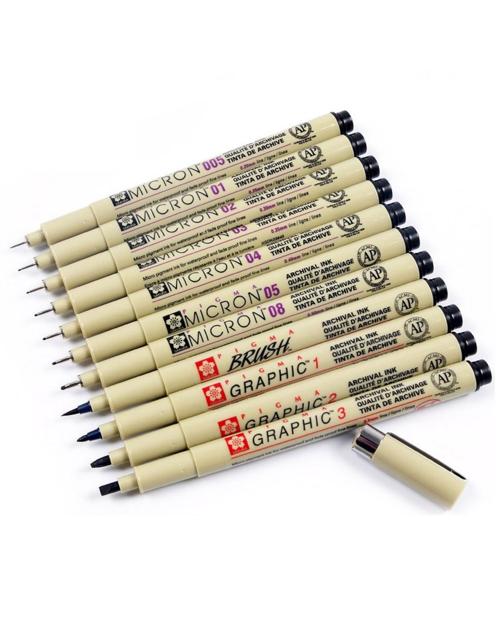 1 Piece Pigment Liner Pigma Pen Micron Marker Pen Brush Different Tip Black Fine liner Sketching Pen front-0