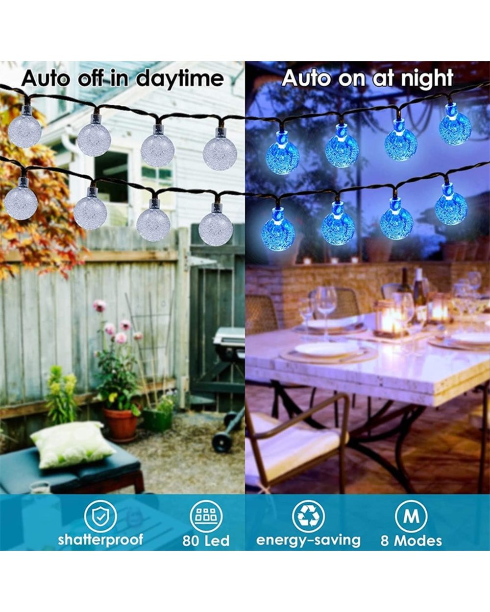 20/30/50/60 LED Solar String Fairy Lights front-4