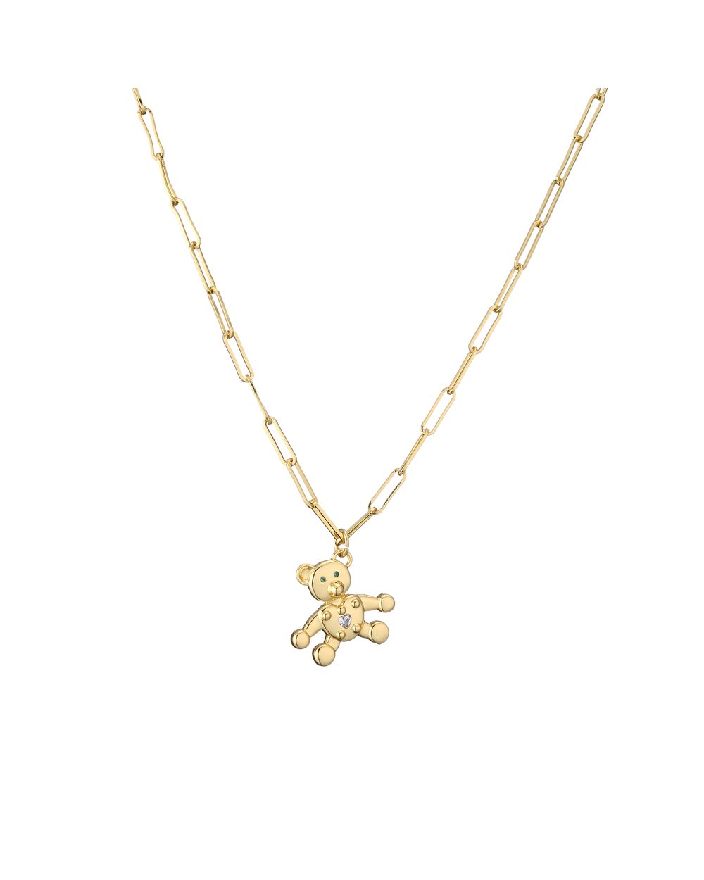 Charm Hollow Cubic Zircon Bear Chain Necklaces For Women Gold Color Animal Necklace Jewelry Gift front-3