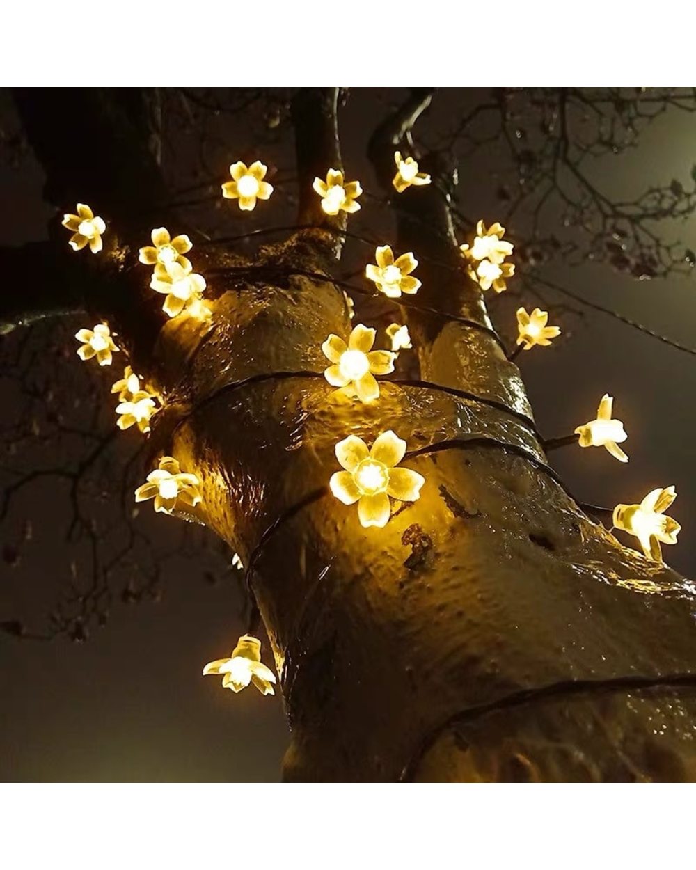Solar String Lights 100LEDs Peach Flower Waterproof Outdoor Decoration garland Fariy Lights Christmas party Garden front-2