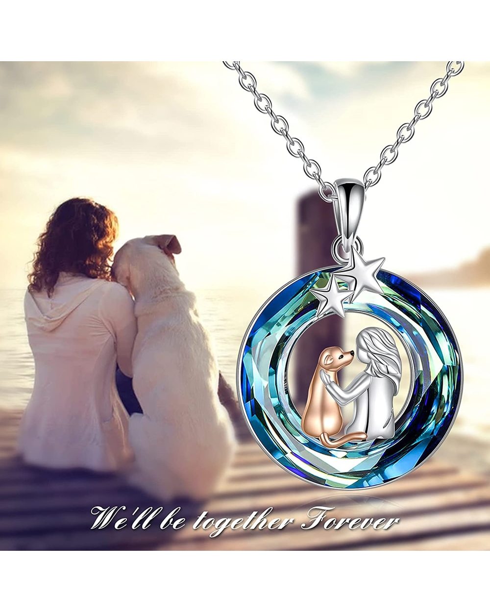 Dachshund Dog Necklace for women Dog and Girl Pendant Gifts for Dog Lover Dog Memorial Jewelry front-0