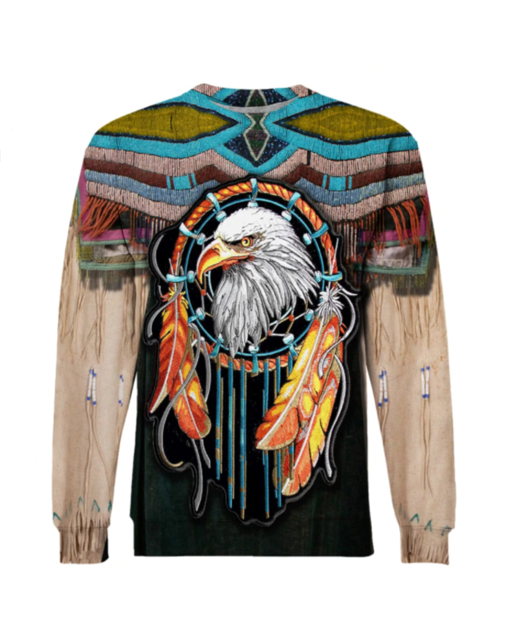 Hoodie Bohemia style Dreamcatcher Eagle 3D Print hoodies Unisex VG06 front-2