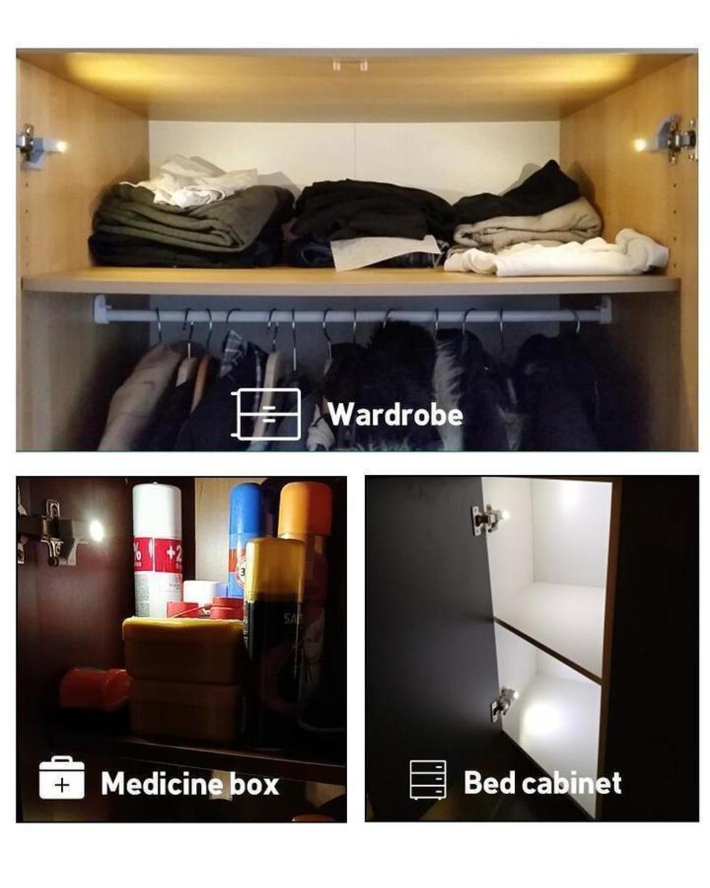 Mechanical Pressure Sensing Led Light Inner Hinge Lamp Under Cabinet Light Universal Wardrobe Light Sensor For Kitchen front-1