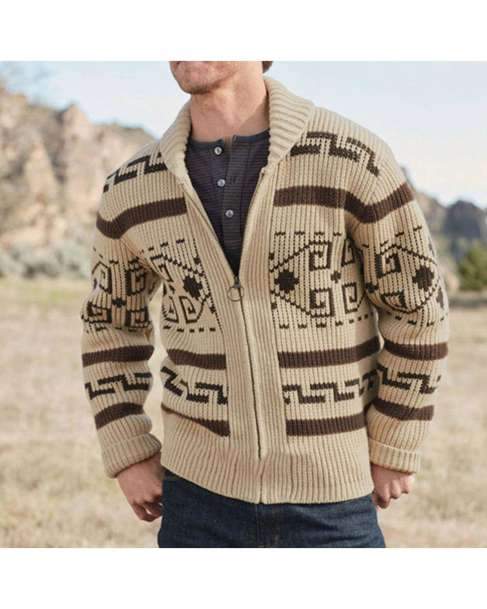 Men's Knitwear Zipper Sweater Autumn Fashion Casual VG06 front-0