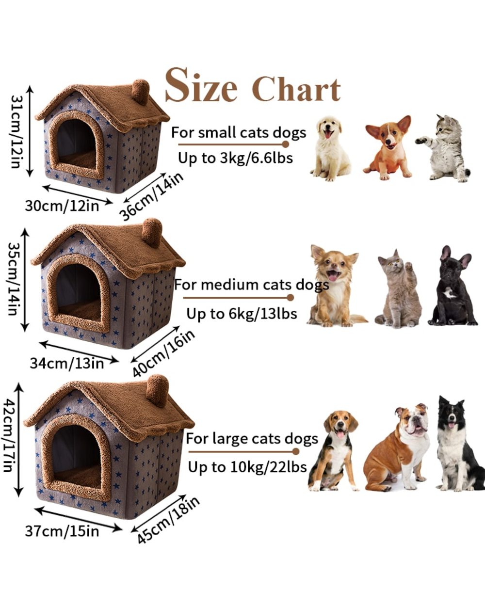 Foldable Cat Bed Pet Dog House Winter Cat Villa Sleep Kennel Removable Warm Nest Enclosed Tents Cave Sofa Pet Supplies front-1