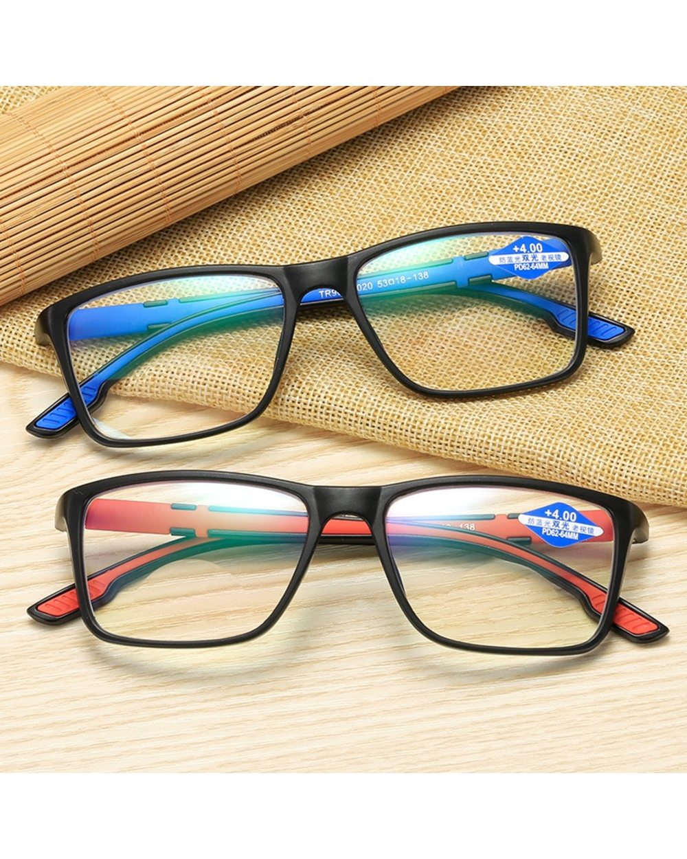 Iboode Anti-Blue Reading Glasses Ultra Light Resin Computer Glasses Fashion Flexible Multifocal Light Glasses +1.0 1.5 front-1