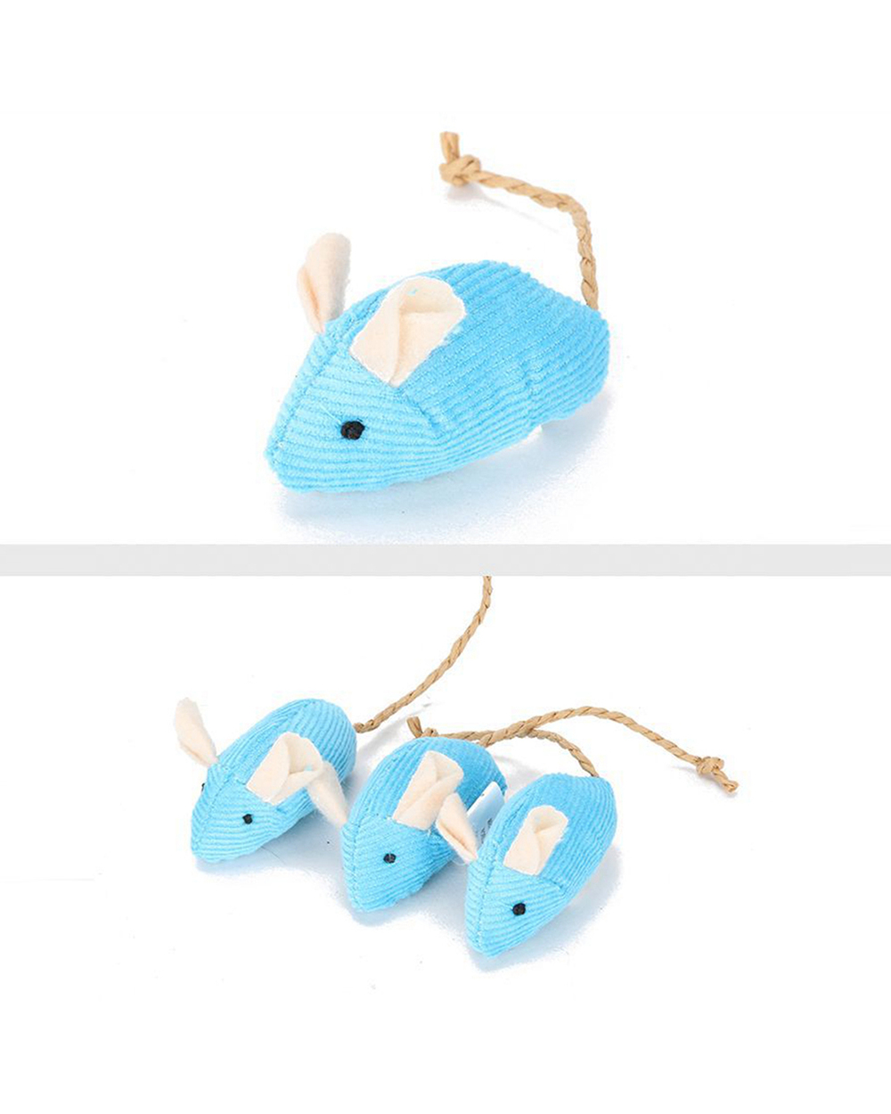 3Pcs New Plush Simulation Mouse Cat Toy Plush Mouse Cat Scratch Bite Resistance Interactive Mouse Toy Palying Toy For C front-5