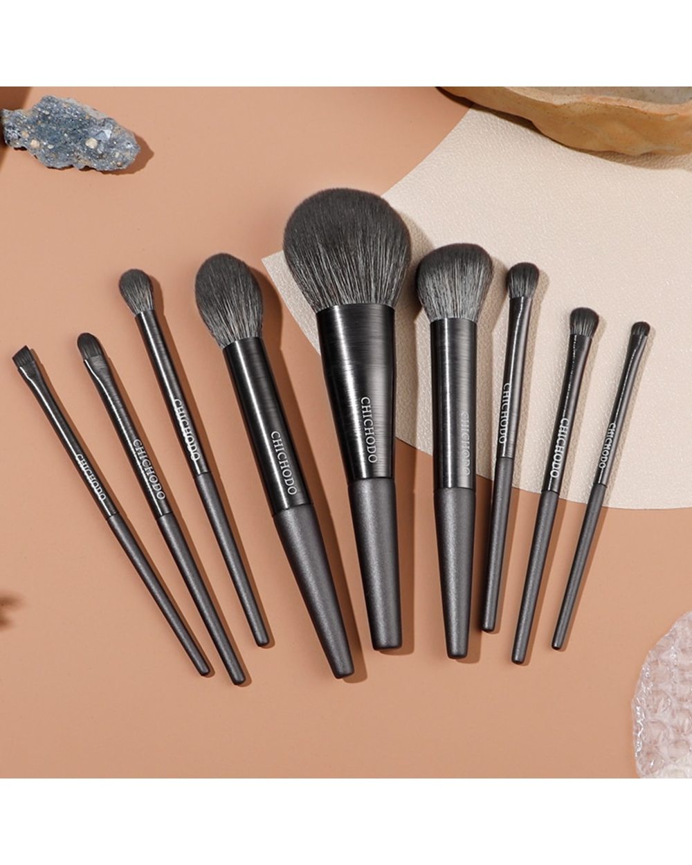 CHICHODO makeup brush-Violet 9pcs cosmestic brushes series-high quality fiber beauty pens-synthetic cosmetic tool front-4