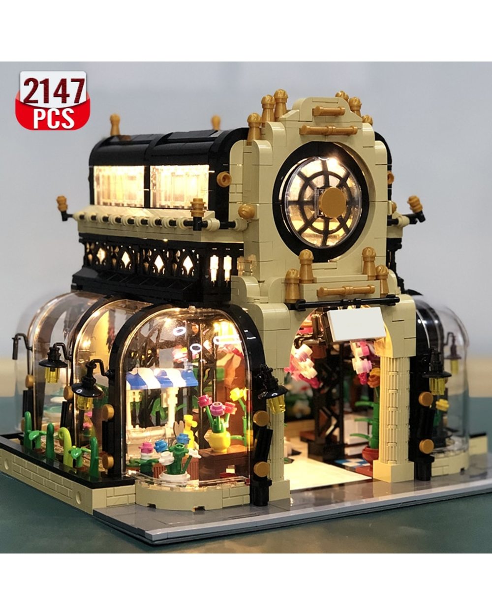 Expert Home Decor Street View Building Blocks Flowers Bouquet House Botanical Garden with Light Brick RC Toys For Girls front-0