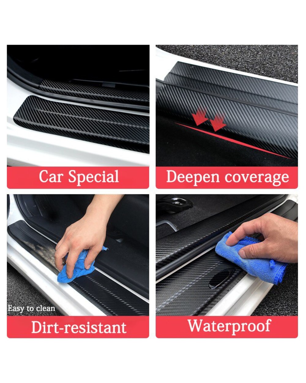 Car Door Threshold Scuff Plate Door Sill Protector Stickers For Seat