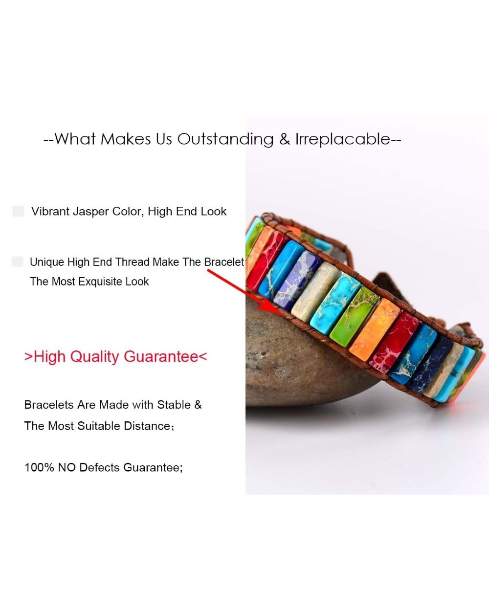 Chakra Bracelet Jewelry Handmade Multi Color Natural Stone Tube Beads Leather Wrap Bracelet Couples Bracelets Gifts front-3