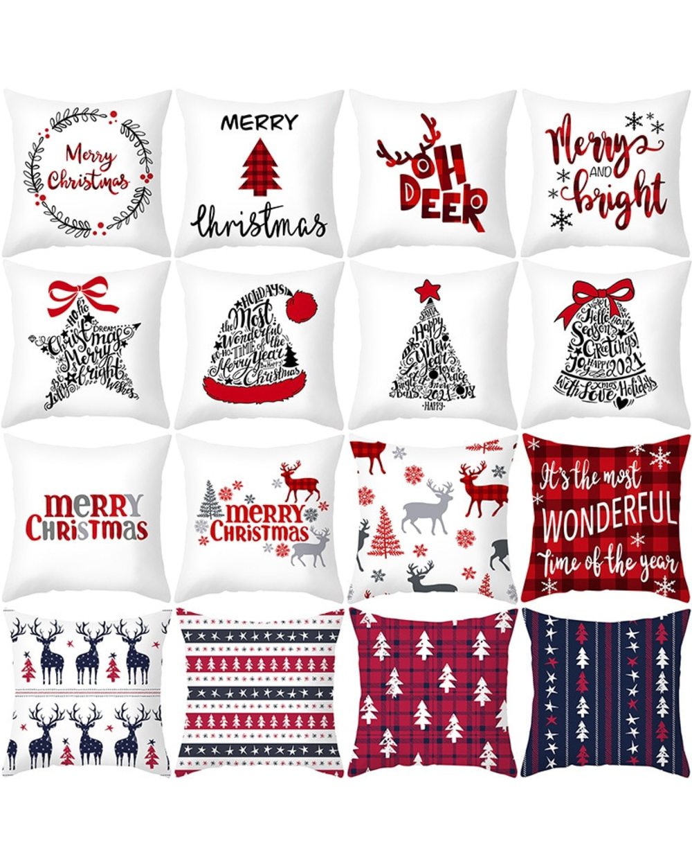45x45cm Merry Christmas Pillowcase 2022 Christmas Decor for Home Ornaments Xmas Noel Natal New Year 2022 Gift front-5