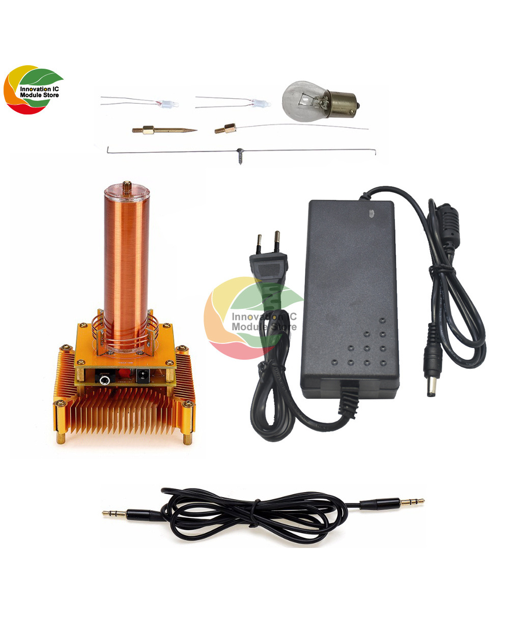 Plasma Music Tesla Coil Module Dc8-32V Space Lighting Arc Circle Artificial Lightning With Power Supply Acrylic Shell front-3