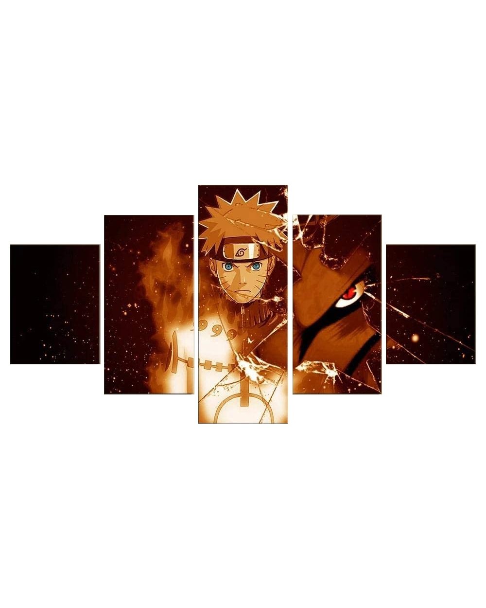 Anime Manga Modular Pictures Ninja Figure Picture Print Anime 5 Panel Canvas Art Wall Decor front-2