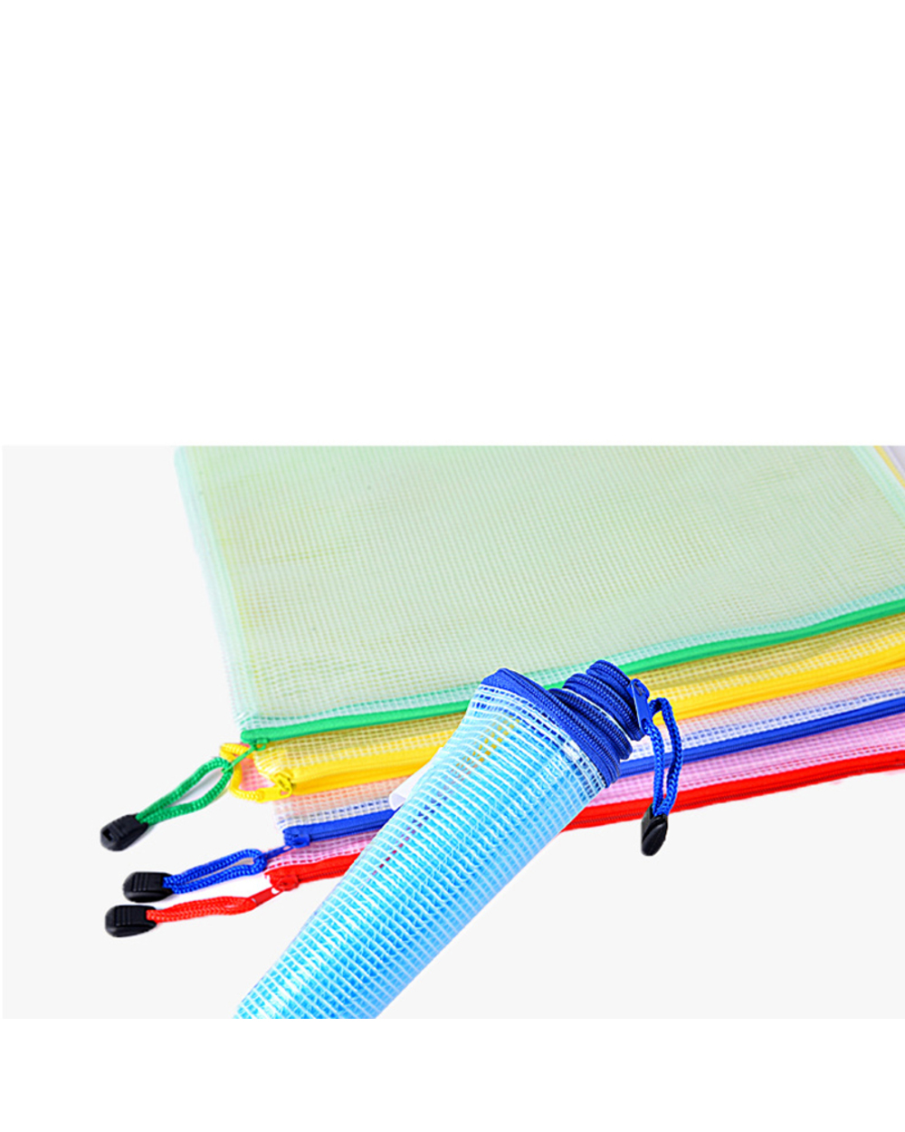 6Pcs/Set Gridding Waterproof Zip Bag A3 A4 A5 A6 Transparent Document Bag Pen Filing Products Pocket Folder Office Scho front-2