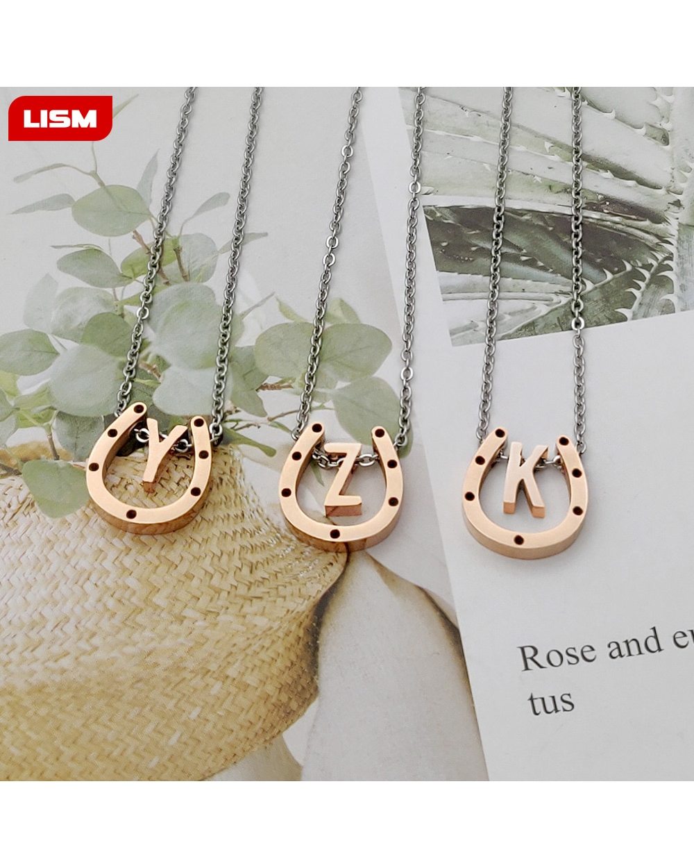 Horseshoe With Initial Necklace front-0