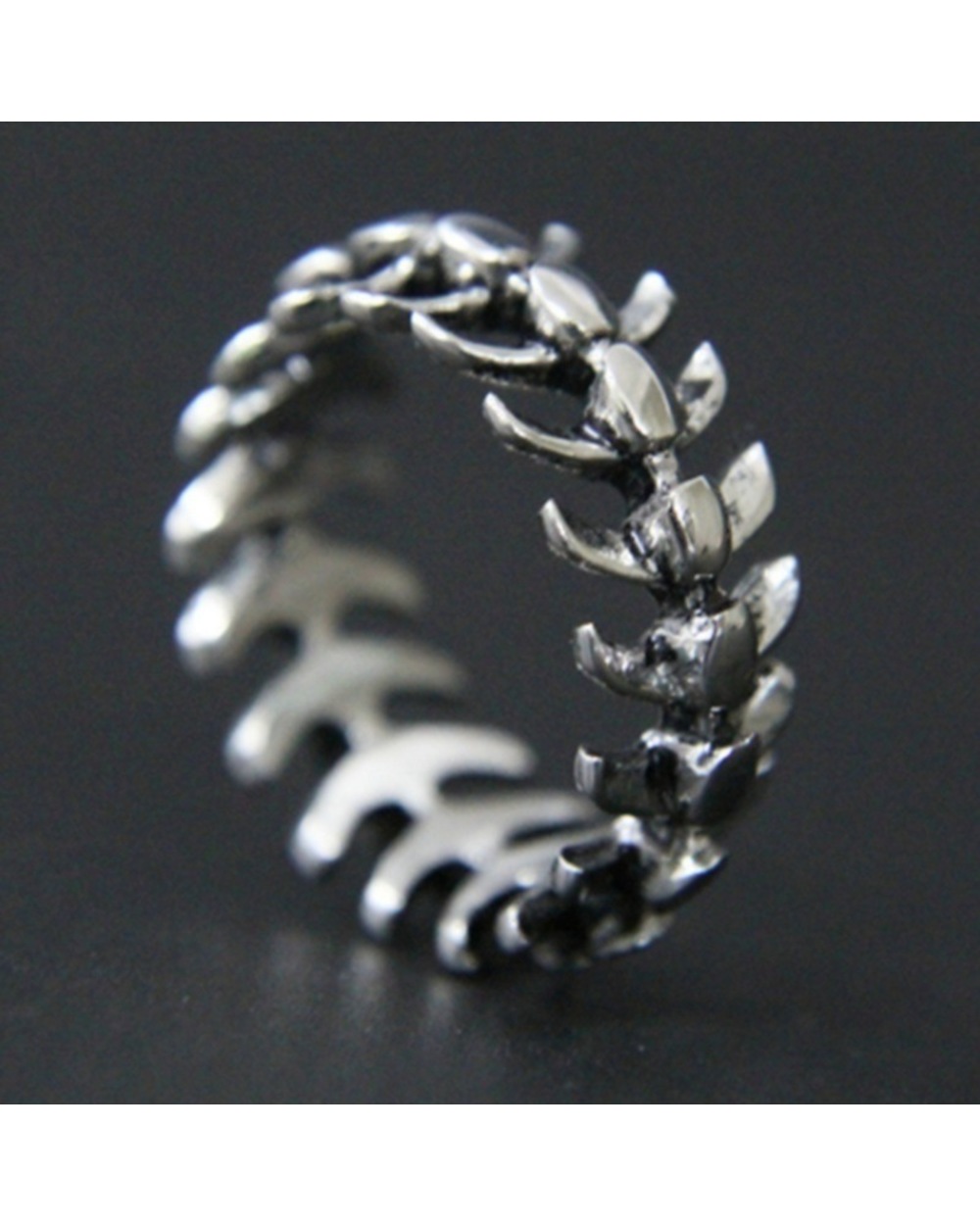Vintage Gothic Rock Hip Hop Bones Mens Rings For Punk Fish Bone Male Women Universal Ring Dragon Bone Gift Party Jewelry front-0