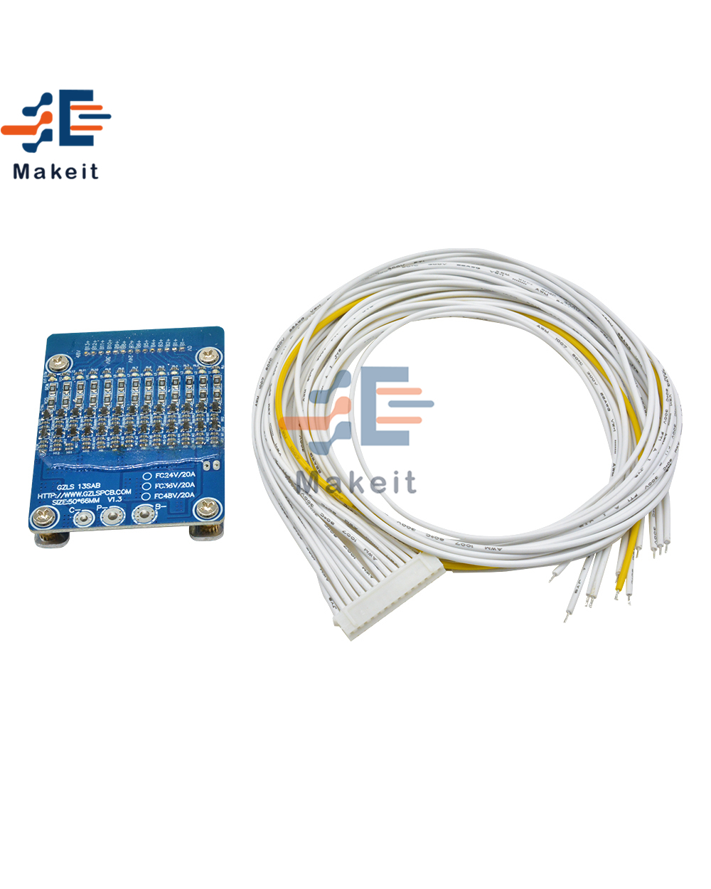 Bms 10S/13S 36V/48V 15A/20A/30A/35A/40A Li-Ion Lithium Battery Charger Protection Board Battery Bms With Balance Functi front-2