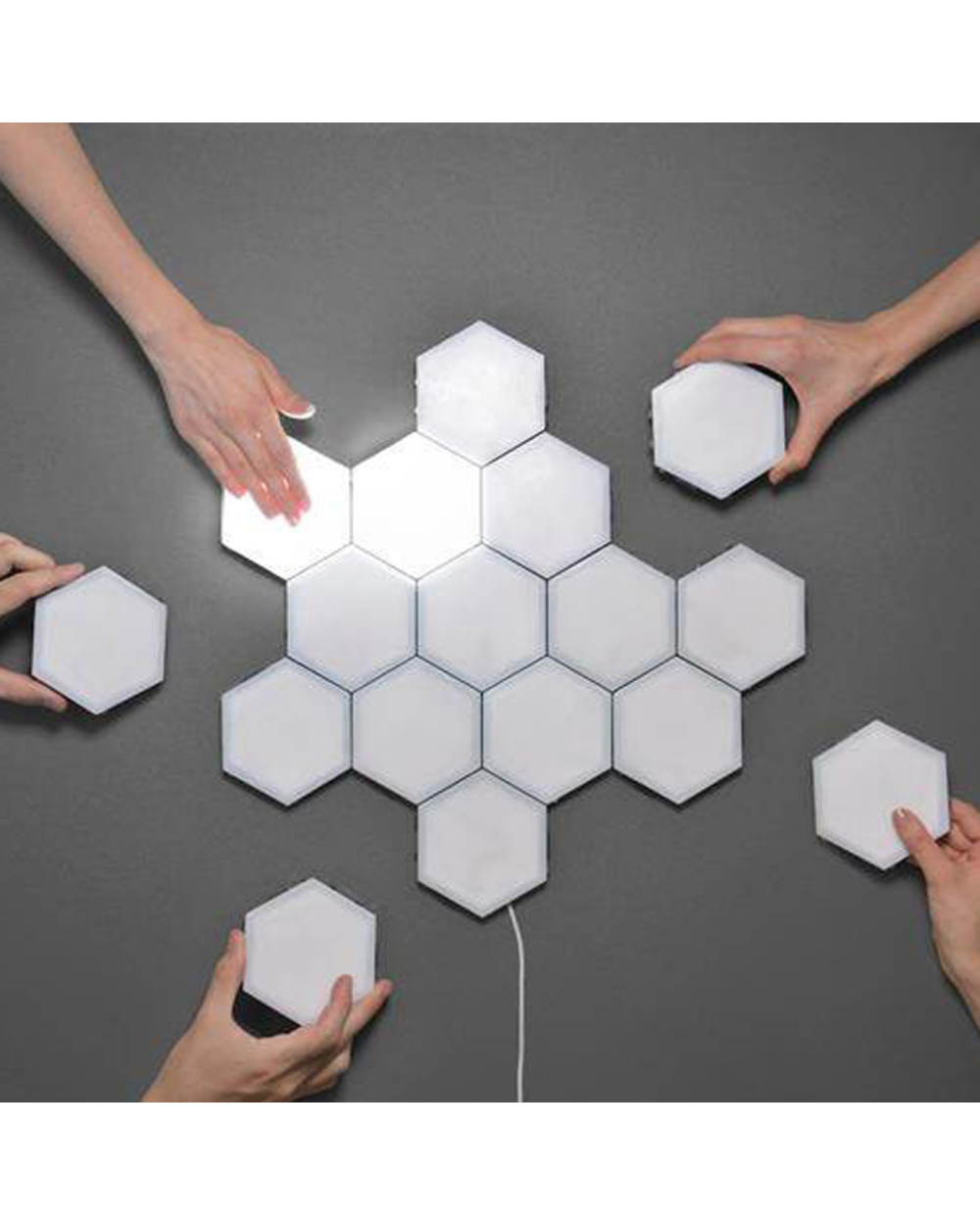 Home Decor Lighting Sensitive Hexagonal Lamps Led Night Light Magnetic Decoration Wall Lamp Touch Control Quantum Modul front-1